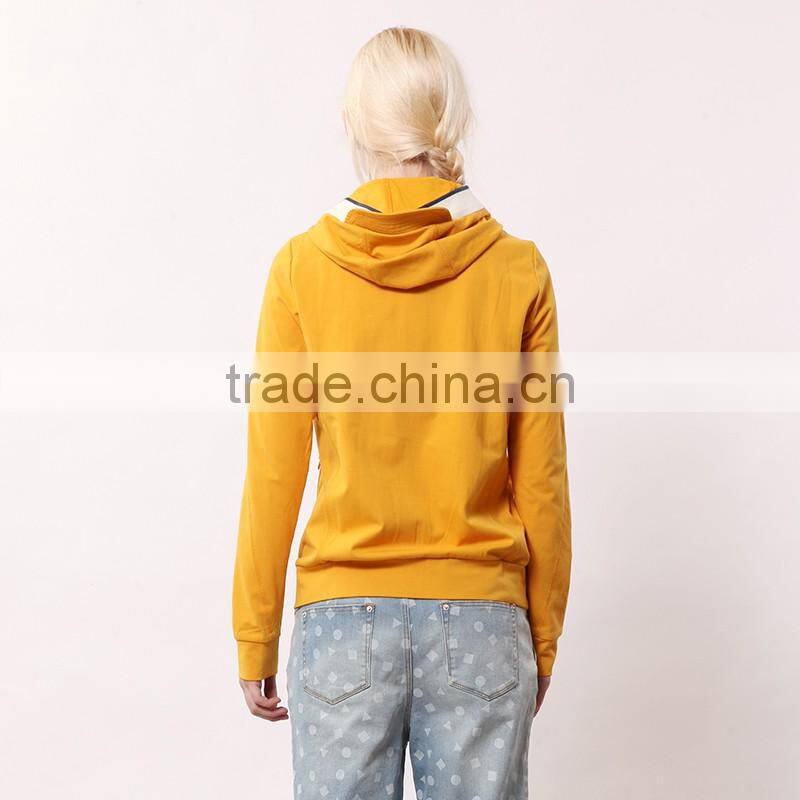 2016 fashion design Autumn fleece cotton sweatershirts Full zipper hoody wholesale women hoodies