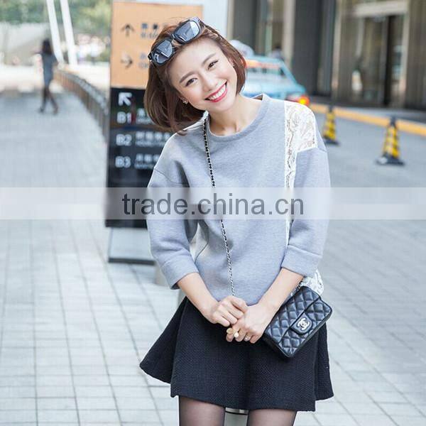 Ladies fashion simple trendy cotton Korean style autumn blouse
