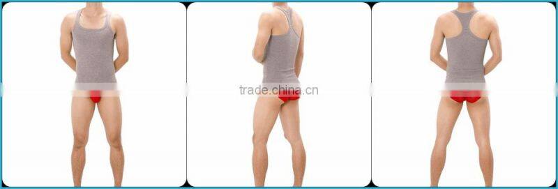 New Arrival 2014 Men Slim Stringer Vest 100% Cotton Square Collar SU15003