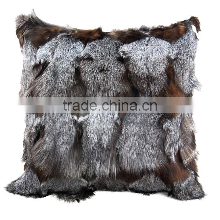 CX-D-06A Cute Fancy 2016 Fashion Design Real Fox Fur Pillow Case