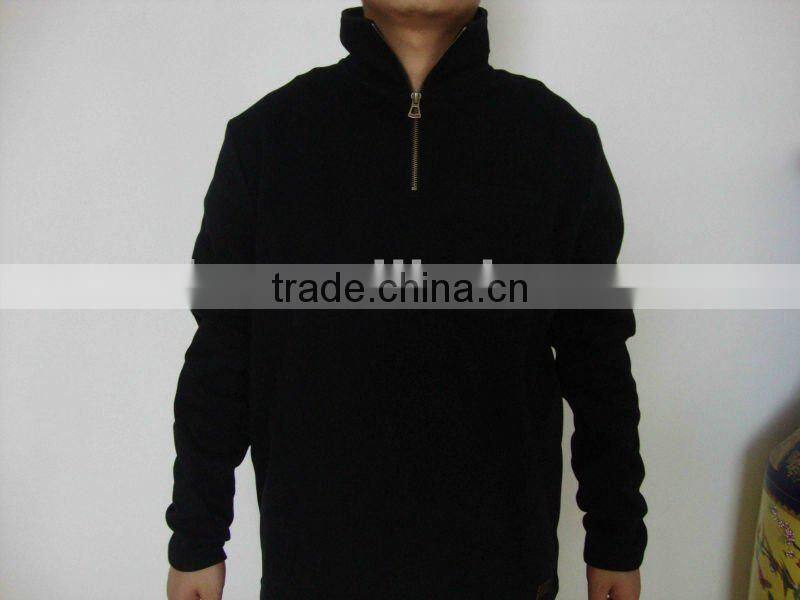 2012 fashion stylish college flat rib wholesale crewneck mens sweatshirts winter half zipper baseball jackets for man