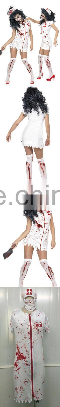 Sexy White Dress Ghost Nurse Cosplay Halloween Costumes China Wholesale