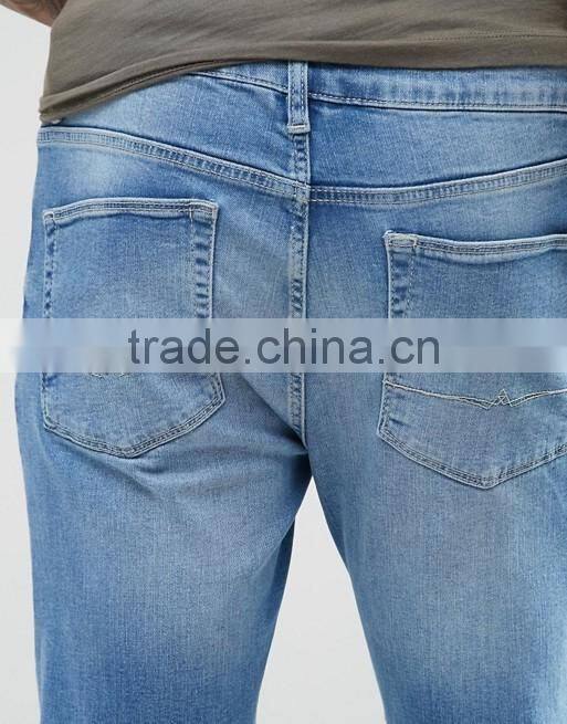mens new fashion style blue jeans wholesale china