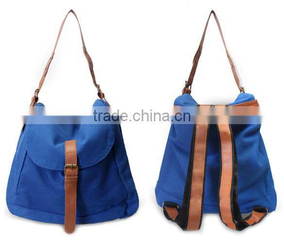 Womens Girl Casual Canvas Backpack leather shoulder bag SV003579#