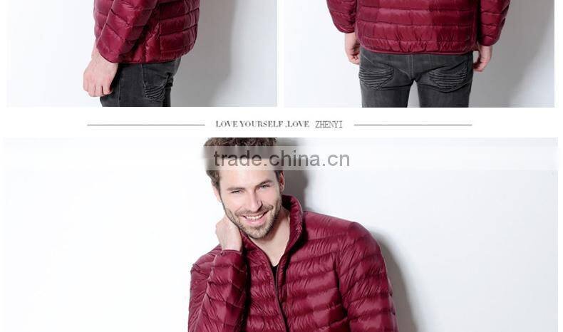 Fashion European Style Winter Jackets Winter Foldable Ultra Light Down Jacket Man