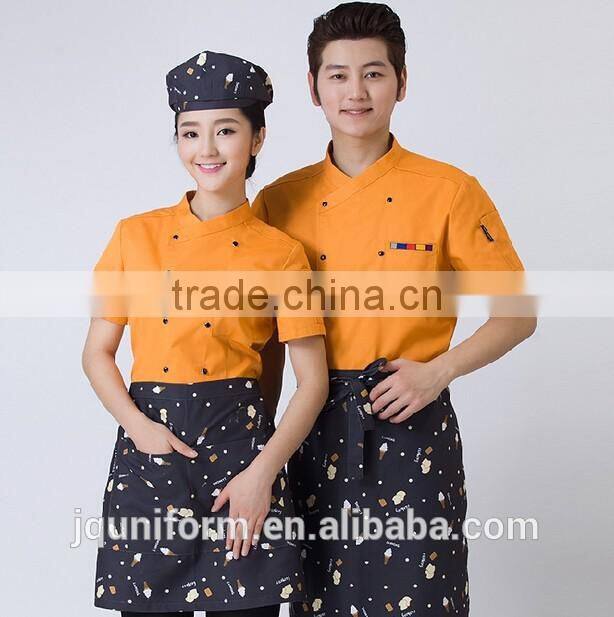 2016 wholesale custom nice restaurant design short sleeve uniforms waitress uniform