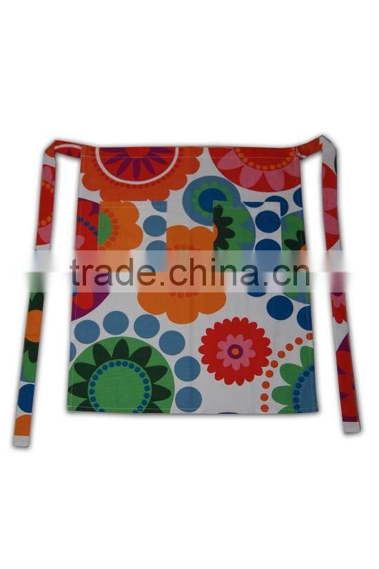 Wholesale Promotional Factory Price customized Polyester Mixed waist half aprons for women
