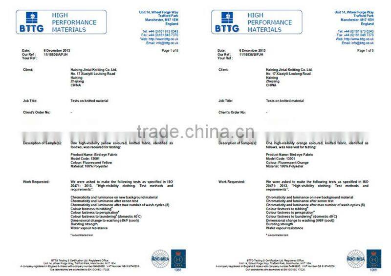 100% polyester inner brush fleece hi vis sweatshirt meet EN ISO20471