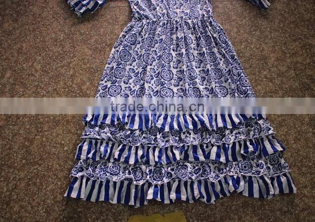 kids wear Party Dresses child Cotton Frocks Design teen girl Ruffle Matching Dresses baby girl Floral Print Clothing