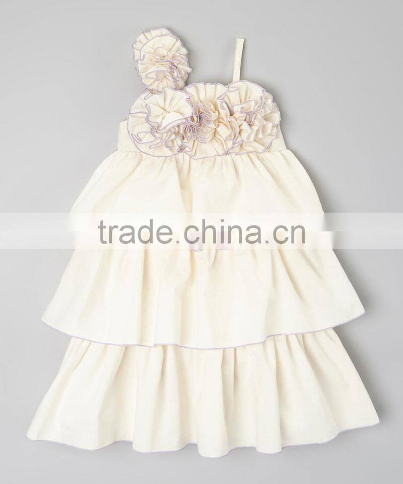 Newest Summer Tiered Floral Girl Dresses Cute Girl Princess Dress Soft Childen Clothes GD90428-27