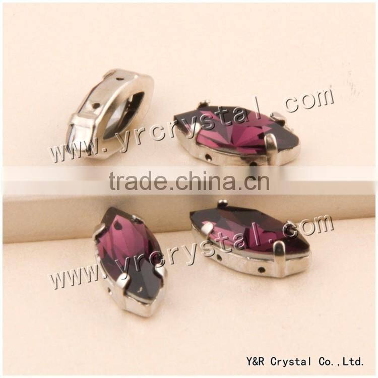 Point back fancy stones with clamp for clothes decoration