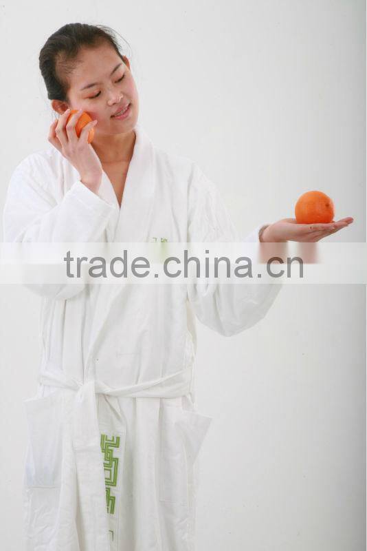 Hilton hotel bathrobe, velour bathrobe, terry bathrobe