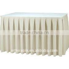 Table skirting with shirred pleat box pleat polyester table skirts fashion wedding table linen