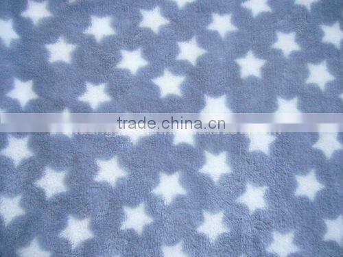New arrived, 2013 blue star design pattern ,double-side ,surper soft ,printed flannel velvet fabric
