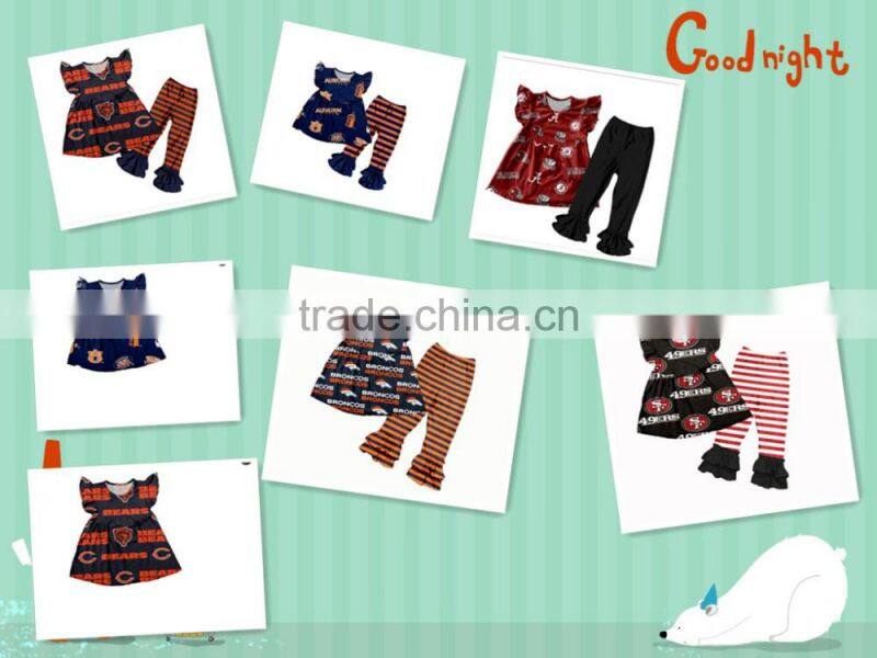 Halloween style boutique baby girl clothing dress no sleeves with ruffle pants designed for pretty girl kids clothing set