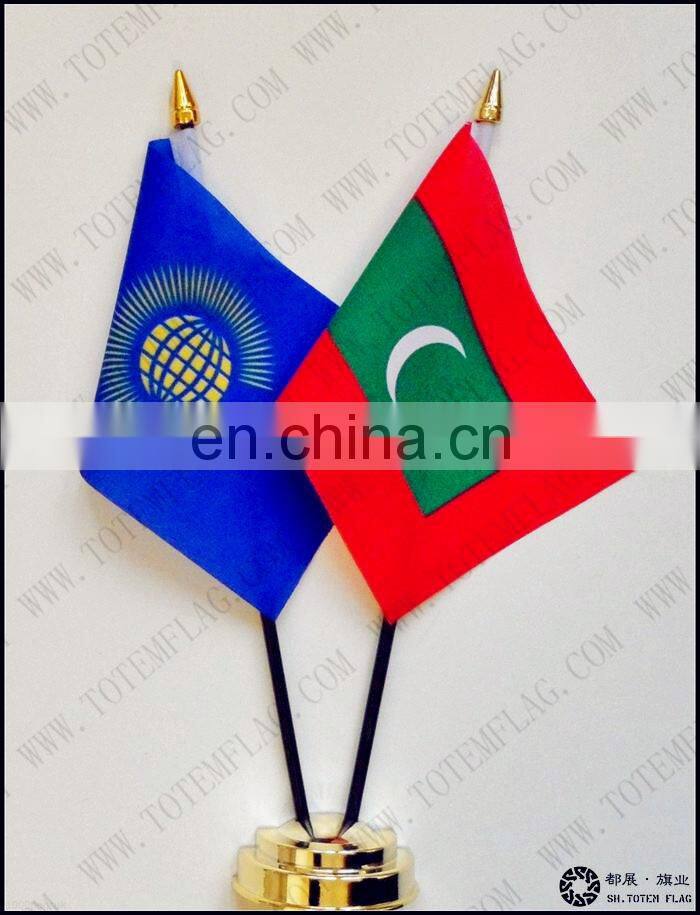 American and Kasakhstan Table Flag