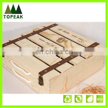 New products 2016 high quality 4 four bottles wine wooden box