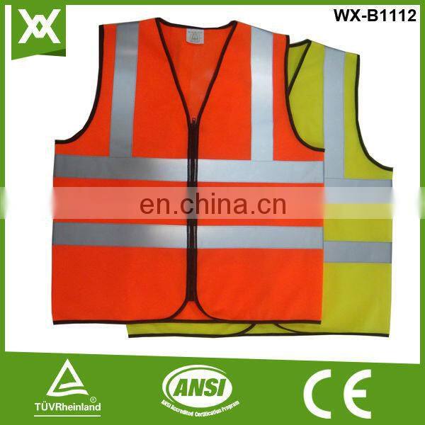 factory polyester fabric mesh /solid knit tape black hi vis vest