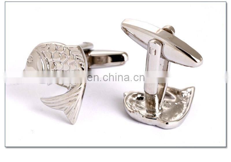 Sliver Plating Carp Fish Fashion Brand Design Shirt Cufflinks