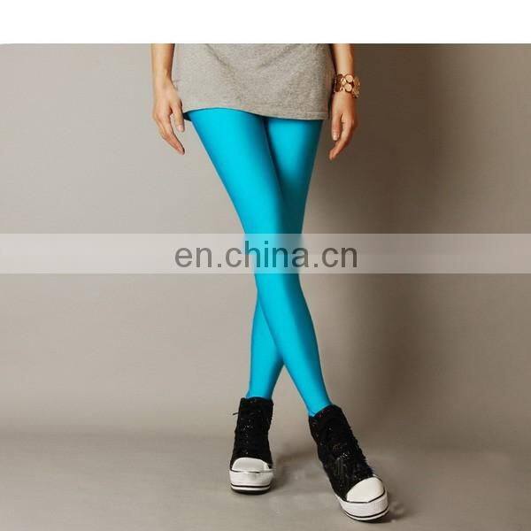 Multi Colors Pure Color Fluorescent Leggings For Ladies Trendy Leggings