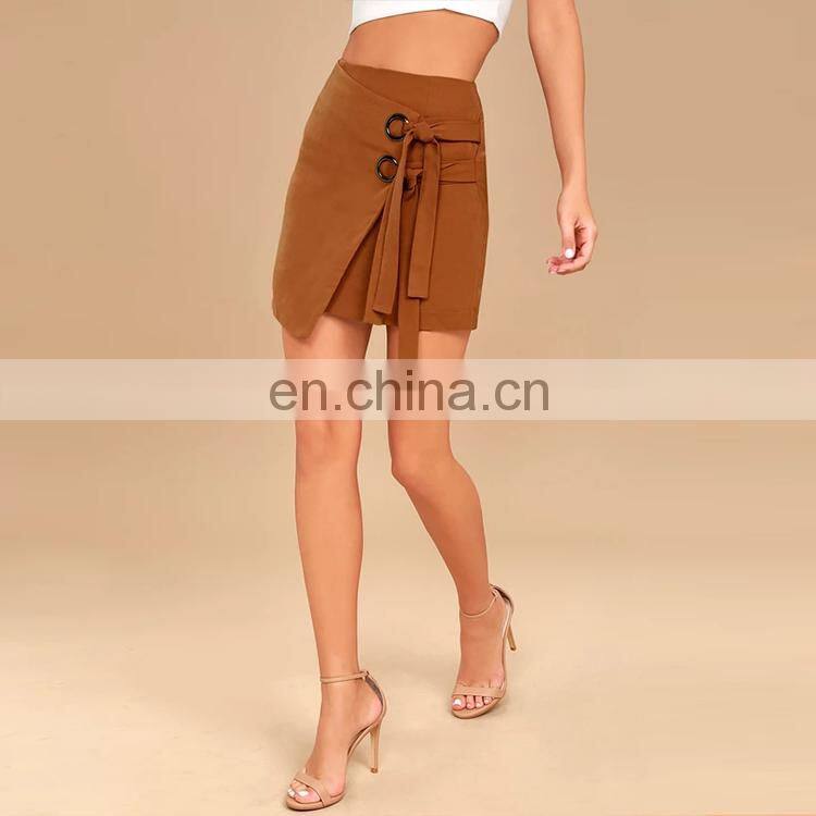 Fashion latest sesigns lady pencil skirt a line wrap mini skirt