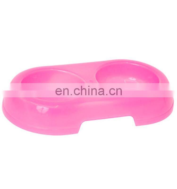 Portable plastic double dishes for pets