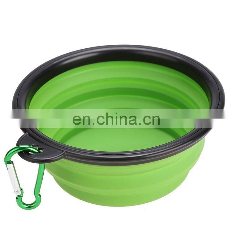 Food Grade Unbreakable Stocked Colorful Collapsible Pet Dog Bowl With Hook,Mountaineering buckle dog bowl