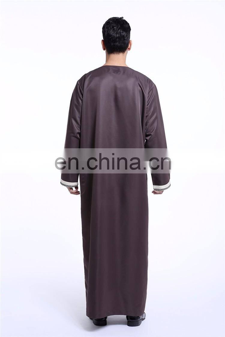 2017 EID Muslim wear men Abaya chothes for prey Men maxi thobe for islamic