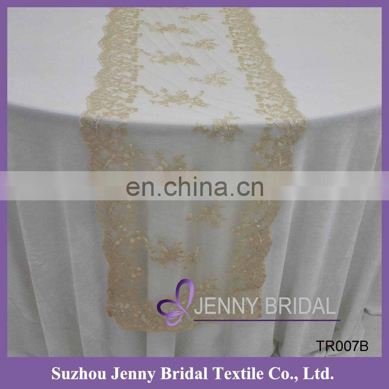 TR022A white chemical lace table overlay lace table runner for round tables