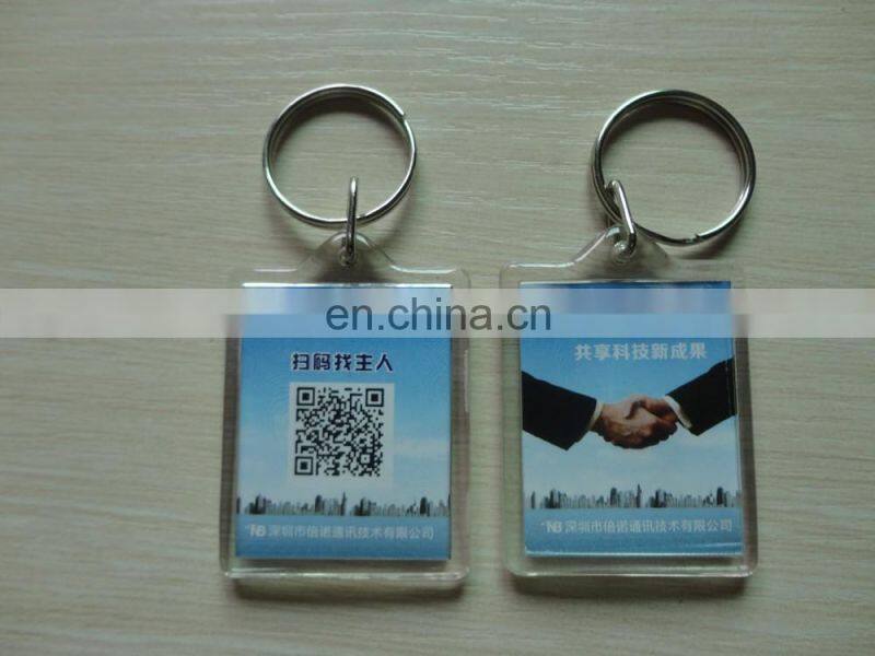 plastic photo transparent acrylic keychain 35*45mm