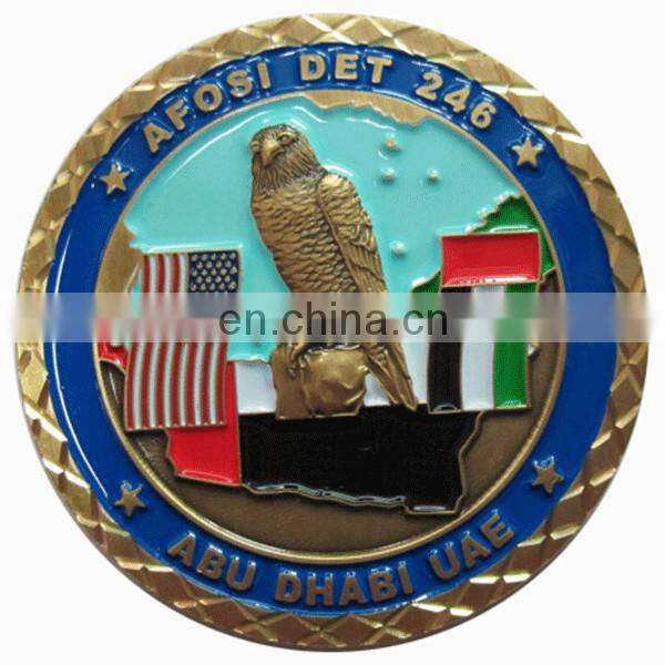 3D custom enamel copper eagle challenge coin