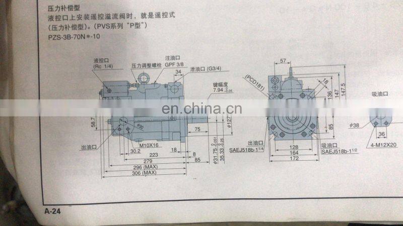 Trade assurance replace Nachi High pressure hydraulic variable plunger oil piston pump PZS-3A-70N3-10 PZS-3A-70N1/70N2/70N3/70N4