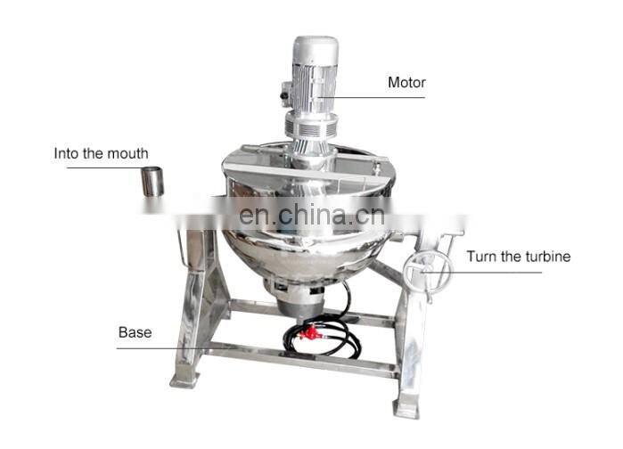 Tilting/agitation Jacketed Kettle/ Boiler/vessel Gas Heating Tilting Jacketed Kettle Steam Jacket Cooking Mixer