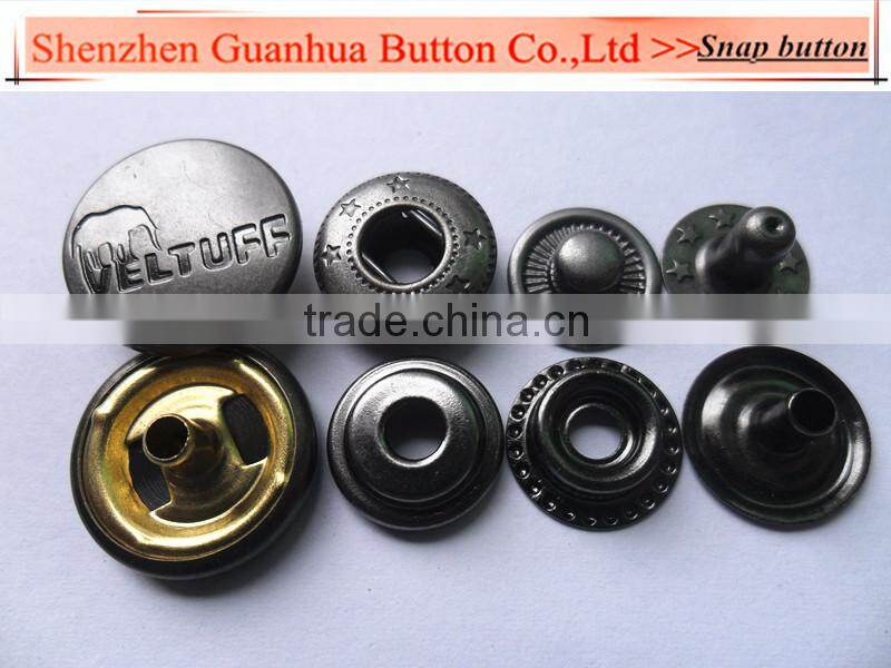 Customized metal brass snap button with four parts