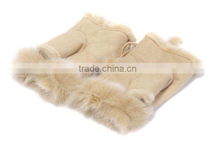 genuine sheepskin custom fingerless gloves wholesale