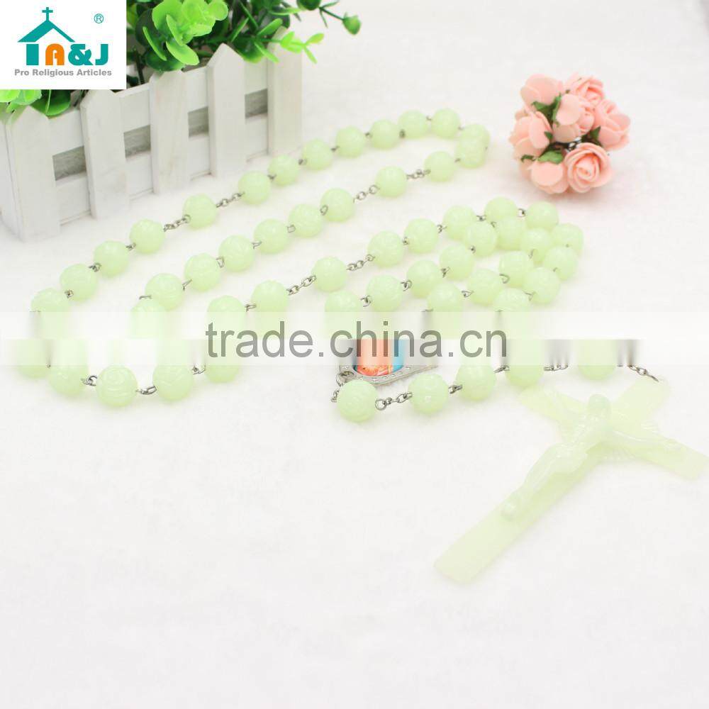 Trade Assurance Supplier glow in the dark plastic rosary Catholic decoration