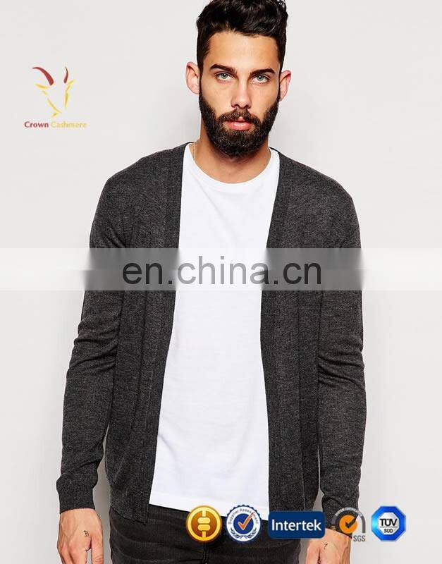 Mens fashion cashmere cardigan sweater without buttons