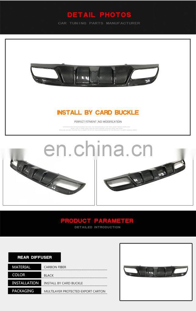 Carbon Fiber Rear Bumper Spoiler Diffuser for Mercedes Benz C class W205 C43 AMG Sedan 4-Door 2015-2020