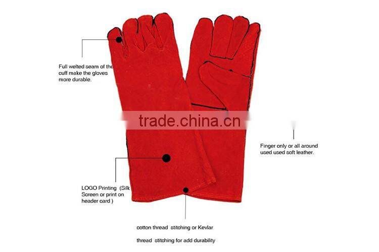 Popular Design Welding Leather Gloves, leather welding gloves, glove with long sleeve LG033