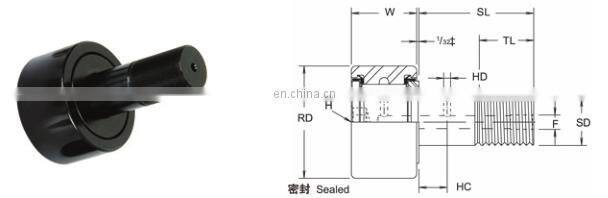 Stud Type Cam Follower Track Roller Bearing CF-1-SB