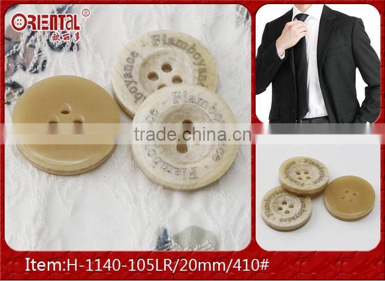 high end 4 holes plastic imitation wooden button for sasual suit