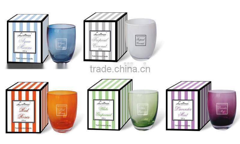 200G Scented Candle in Glass Jar ,Home Decorative wax candle, gift set SA-1894