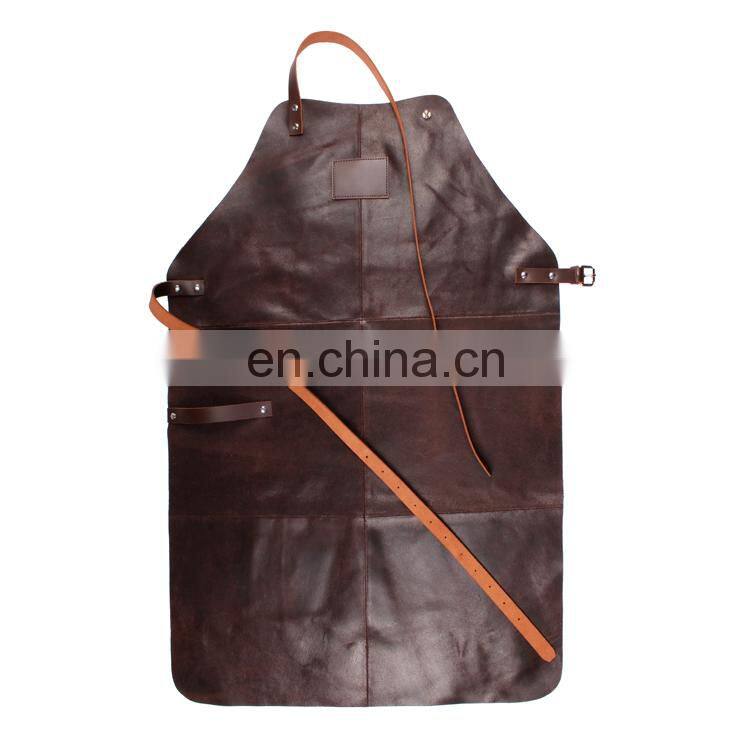 Premium Quality Leather BBQ Kitchen Cooking Apron