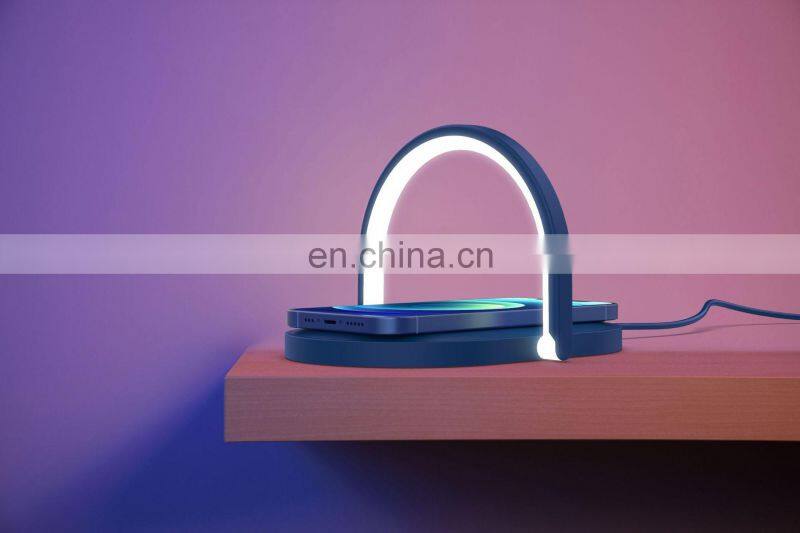 15W Fast Wireless Charger Table Lamp For iPhone X XR XS Mobile Phone Charging Holder Night Light Pad Phone Stand Desk Lamp