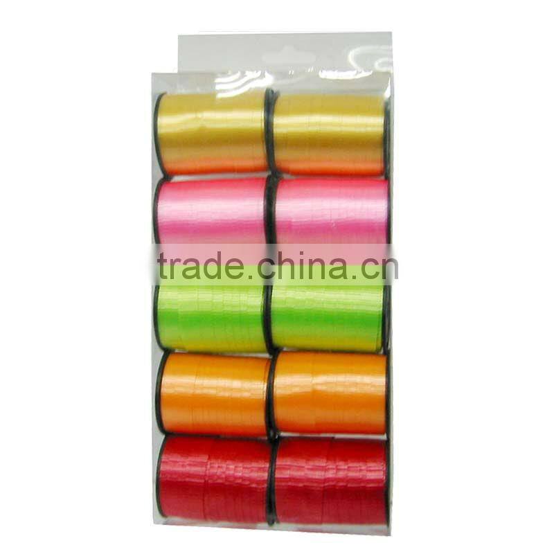 Various Pattern Holographic Plastic Laminated Ribbon/LOgo Printed Curly pp ribbon