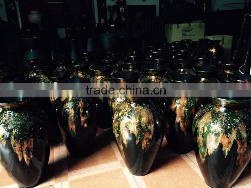 High quality best selling spun bamboo two tone natural brown vase from Vietnam