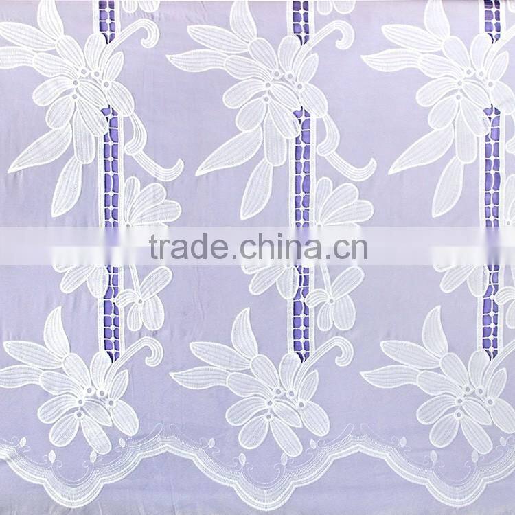 New arrival 125-130cm chemical lace embroidery fabric in white for women wedding dress with a light texture