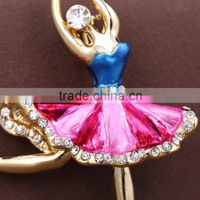 New design zinc alloy ballet dance metal brooch