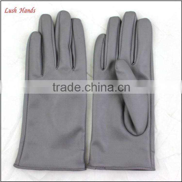 2016 ladies spring fashion grey all kinds of leather hand gloves with ring