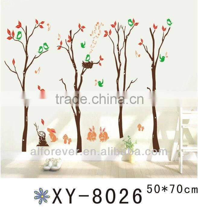birds singing in trees wall sticker